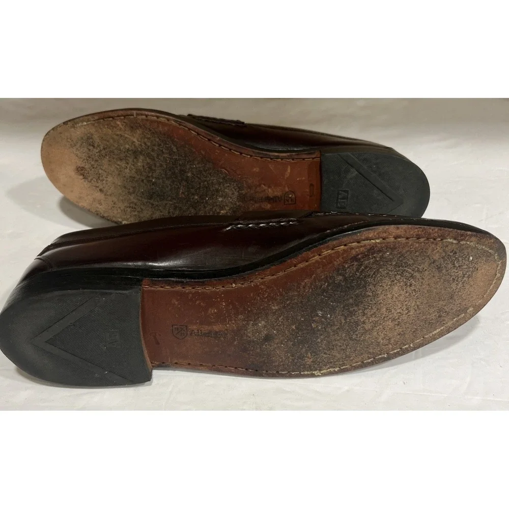 ALLEN EDMONDS Walden Burgundy 42477 Leather Penny Loafer Dress Shoes Size 10